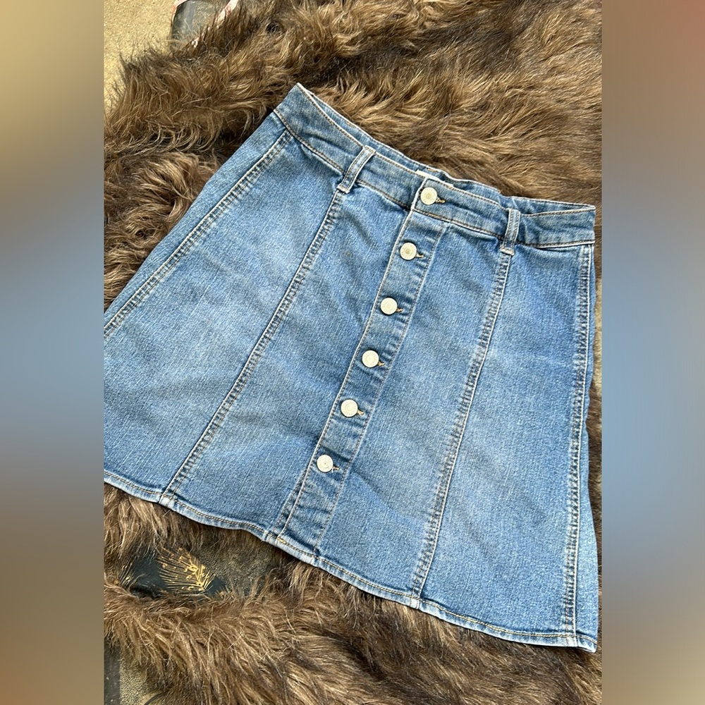 Denim Button Down Skirt